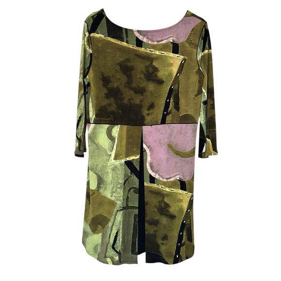 Eva Varro Tunic Layered Watercolor Top Abstract Stretch Size Large Art to Wear - Picture 6 of 9